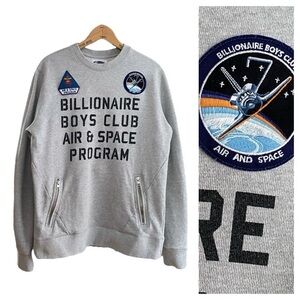 Billionaire Boys Club Gray Air Space Program Crewneck Sweater